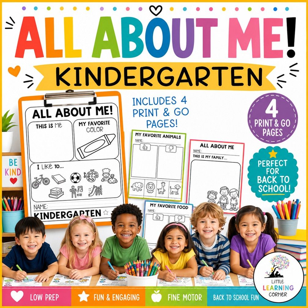 All About Me Kindergarten Worksheets