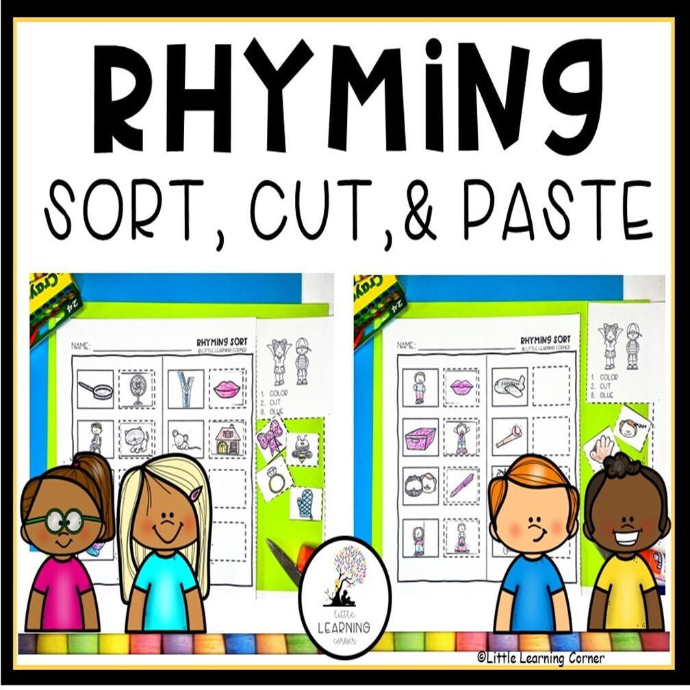 Rhyming Sort, Cut, and Paste Worksheets
