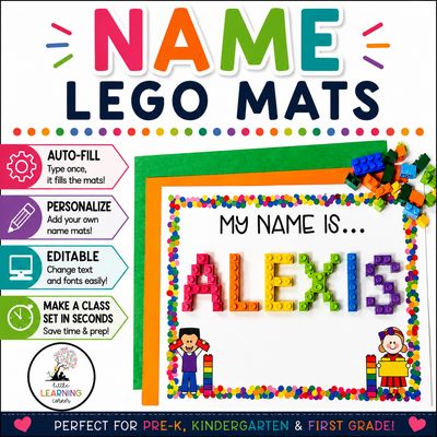 Editable Name LEGO Mats | Hands-On Name Practice Activity
