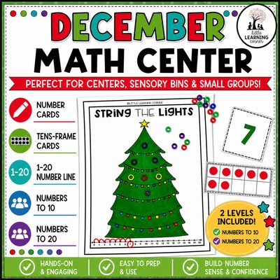 December Math Center | Tree Lights Counting