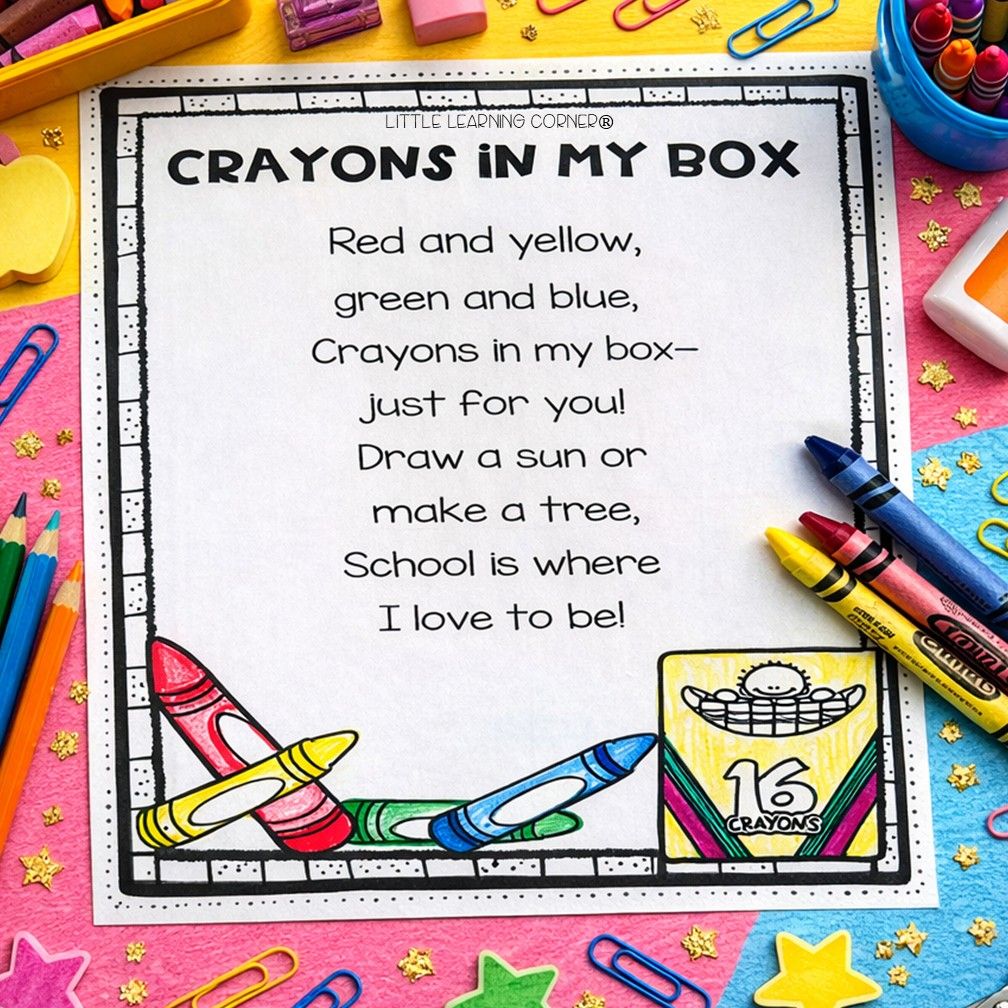 Crayons in my Box | Back to School Poem