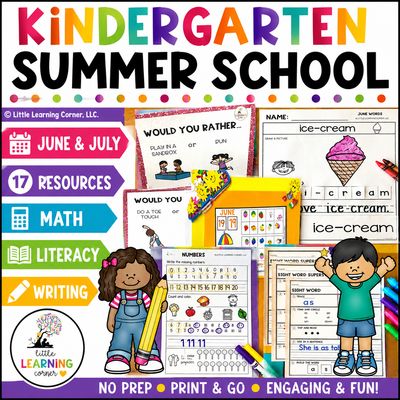 Kindergarten Summer School Bundle Kindergarten Summer School Bundle
