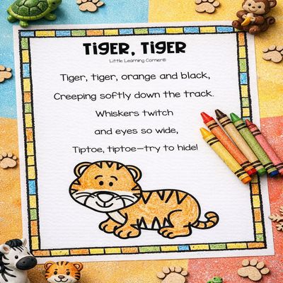 Tiger Tiger | Printable Animal Poem for Kids