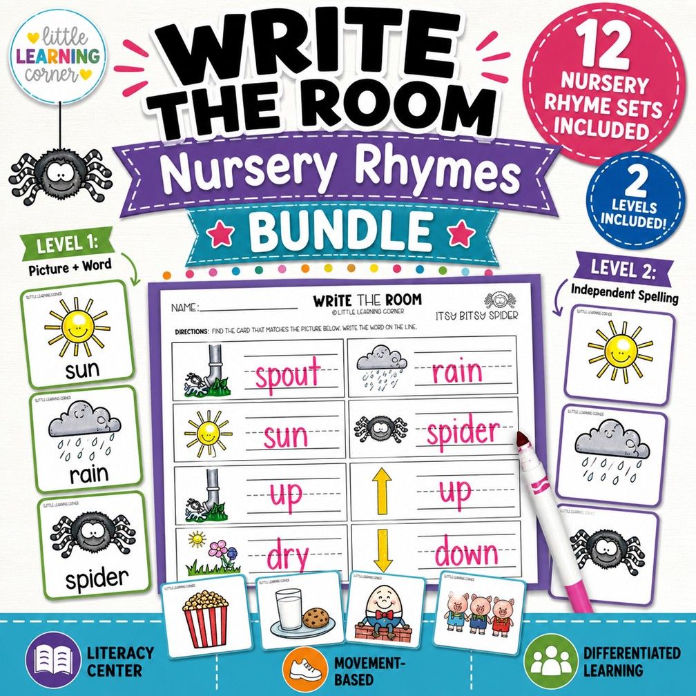 Nursery Rhymes Write the Room Bundle Nursery Rhymes Write the Room Bundle