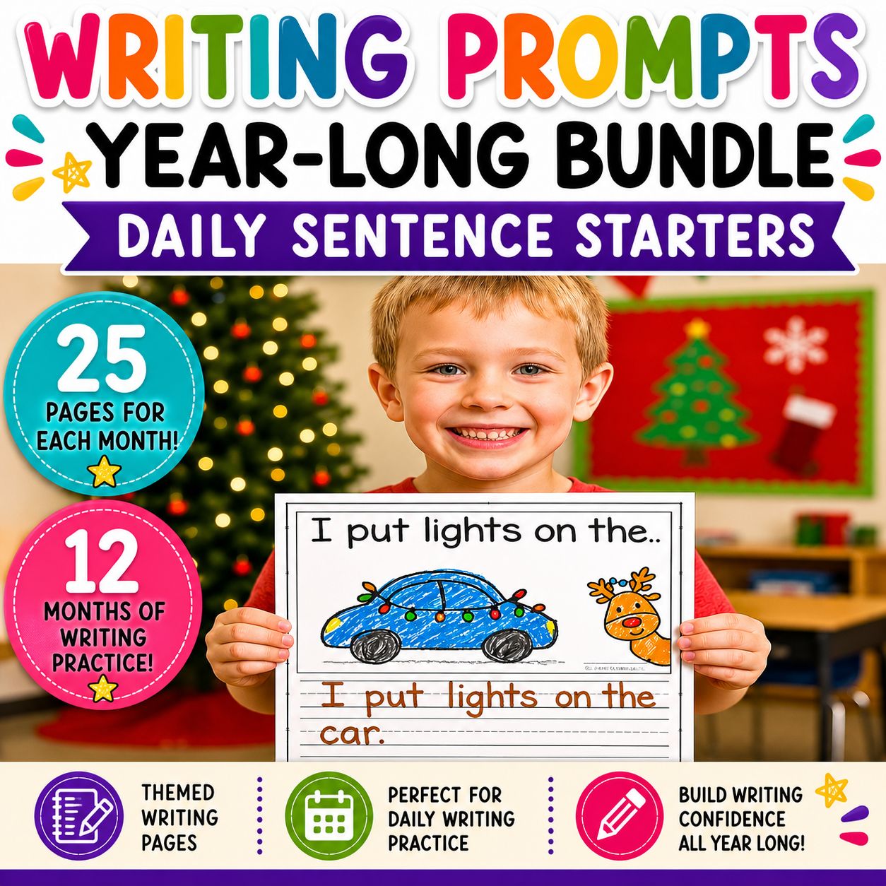 Writing Prompts Bundle | Kindergarten First Grade Journal Writing Pages