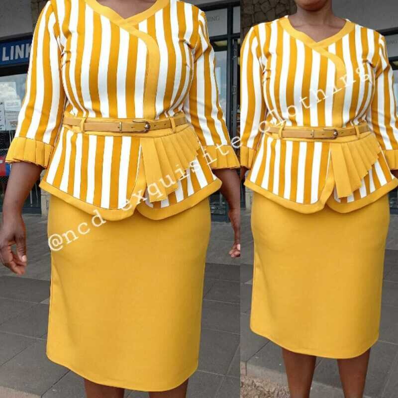 Mustard & white Outfit