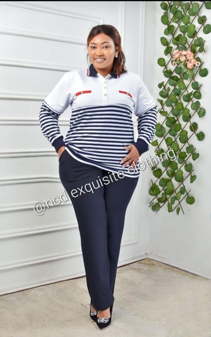 Navy & White Two-Piece Tracksuit