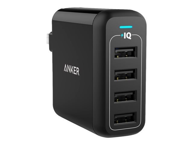 Anker PowerPort 4 | Adaptador de corriente a 4 USB - Negro