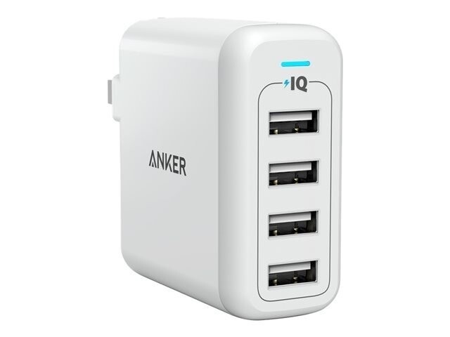 Anker PowerPort 4 | Adaptador de corriente a 4 USB - Blanco