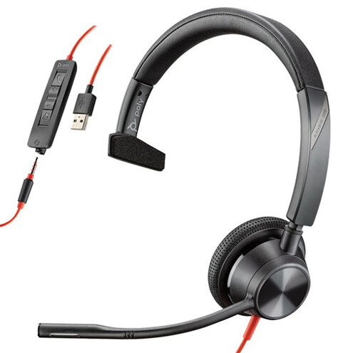 Poly Blackwire 3315 | Headset Monoaural USB A + Jack 3.5mm