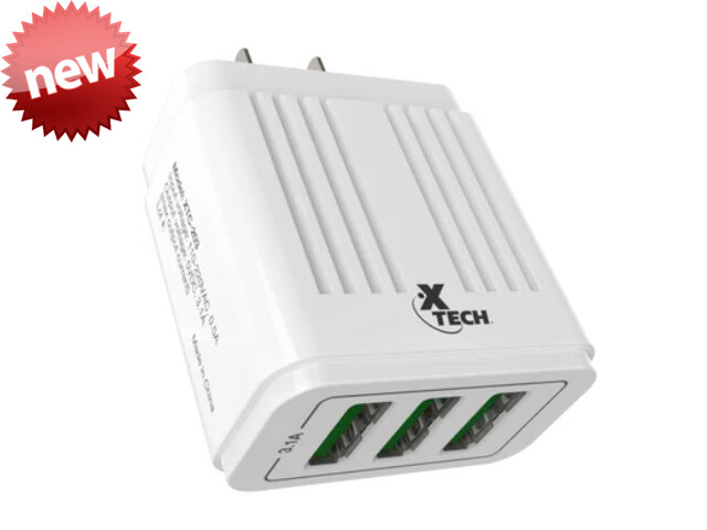Xtech Power Adapter | Adaptador de corriente de 3 USB