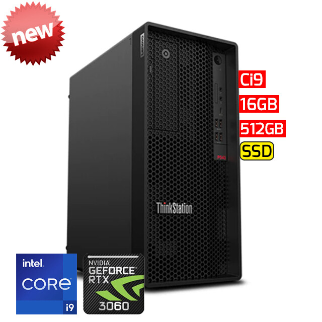 Lenovo ThinkStation P350 Tower | Intel Ci9 - 16GB - 512GB SSD - NVIDIA GeForce RTX 3060 12GB