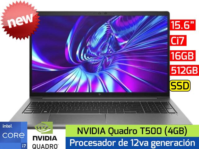 HP ZBook Power G9 | 15.6" - Ci7 - 16GB - 512GB SSD - NVIDIA Quadro T500 4GB