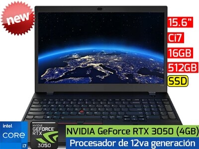 Lenovo ThinkPad T15p Gen 3 | 15.6" - Ci7 12va- 16GB - 512GB SSD - NVIDIA RTX 3050 4GB