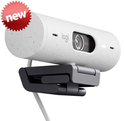 Logitech Brio 500 | Cámara USB-C de Videoconferencia Personal | Color Blanco