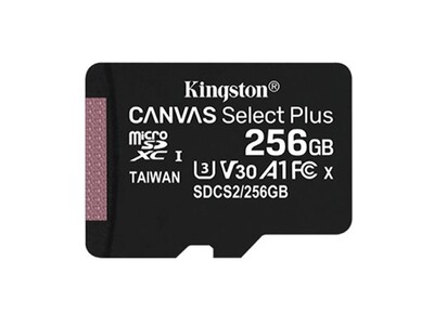 Kingston Canvas Select Plus | Tarjeta de memoria flash Micro SD | Class10 | 256GB