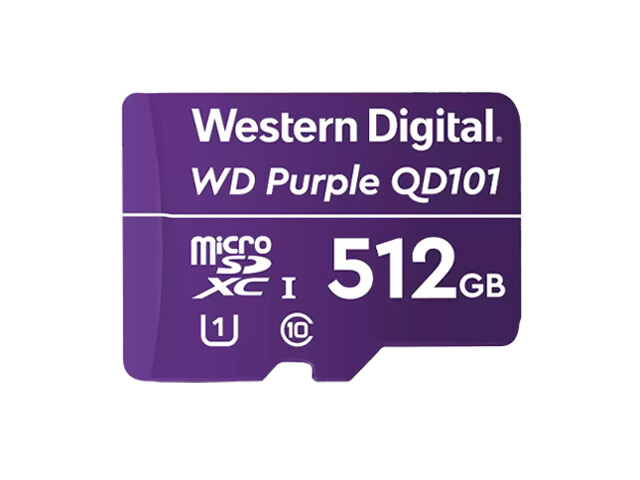 Western Digital Purple | Tarjeta de memoria flash Micro SD | Class10 | 512GB