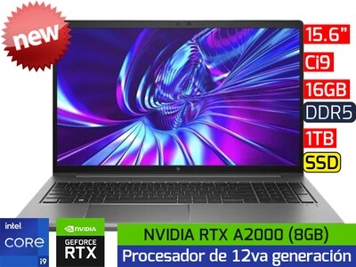HP ZBook Power G9 | 15.6" - Ci9 12va - 16GB DDR5 - 1TB SSD - NVIDIA RTX A2000 8GB