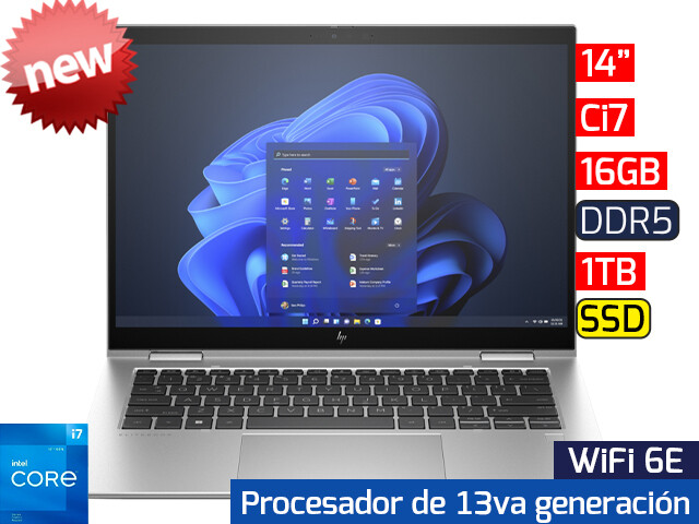 HP EliteBook x360 1040 G10 | 14" - Ci7 13va - 16GB LPDDR5-6400 - 1TB SSD