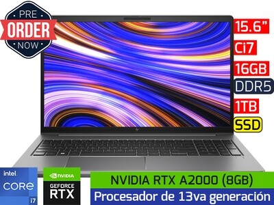HP ZBook Power G10 | 15.6" - Ci7 13va - 16GB DDR5 - 1TB SSD - NVIDIA RTX A2000 8GB