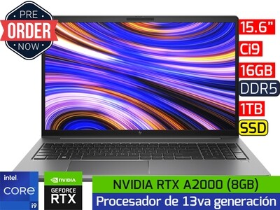HP ZBook Power G10 | 15.6" - Ci9 13va - 16GB DDR5 - 1TB SSD - NVIDIA RTX A2000 8GB