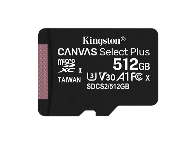 Kingston Canvas Select Plus | Tarjeta de memoria flash Micro SD | Class10 | 512GB