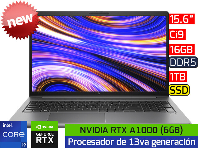 HP ZBook Power G10 | 15.6" - Ci9 13va - 16GB DDR5 - 1TB SSD - NVIDIA RTX A1000 6GB