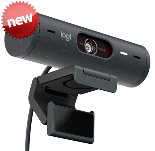 Logitech Brio 500 | Cámara USB-C de Videoconferencia Personal | Color Grafito | 90°