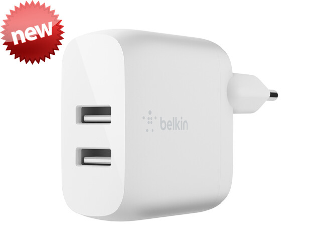 Belkin BoostCharge Charger | Adaptador de corriente de 2 USB | 24W