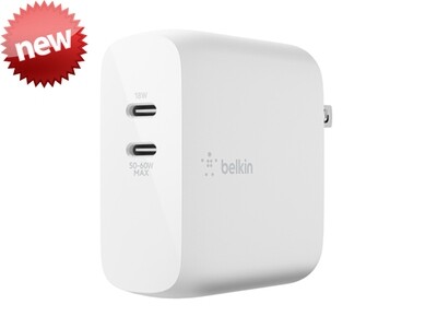 Belkin BoostCharge Pro Dual Charger | Adaptador de corriente de 2 USB | 68W