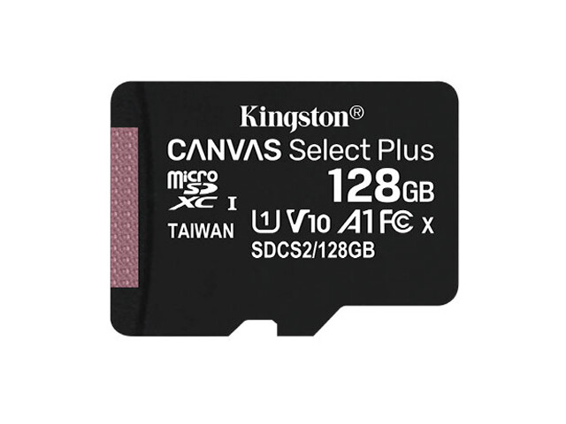 Kingston Canvas Select Plus | Tarjeta de memoria flash Micro SD | Class10 | 128GB