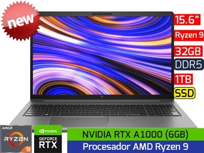 HP ZBook Power G10 | 15.6" - AMD R9 7940HS - 32GB DDR5 - 1TB SSD - NVIDIA RTX A1000 6GB