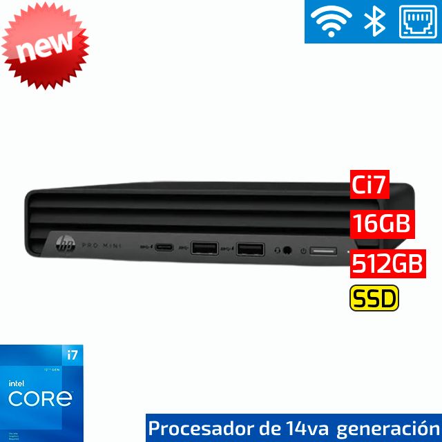 HP Pro Mini 400 G9 | Ci7 14va - 16GB DDR5 - 512GB SSD