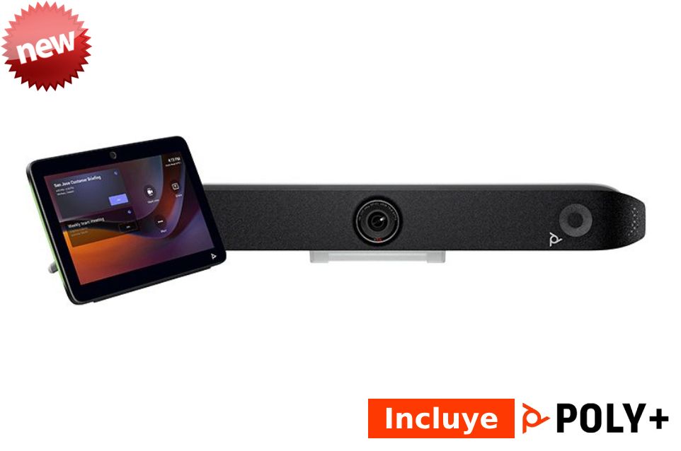 HP Poly Studio X52 + Poly TC10 Touch Console + Poly Plus 1 Year | Unidad de Video USB de Primer Nivel