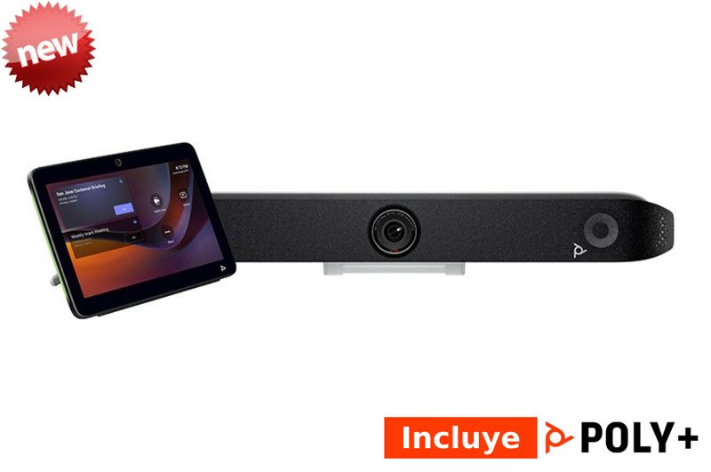 HP Poly Studio X52 + Poly TC10 Touch Console + Poly Plus 1 Year | Unidad de Video USB de Primer Nivel