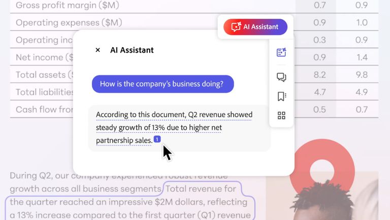 Adobe AI Assistant for Acrobat for teams | Suscripción Anual