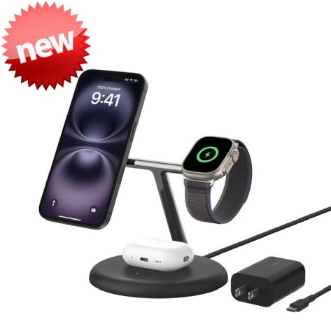Belkin BoostCharge Pro | 3-in-1 Magnetic Wireless Charging Pad with Qi2 | 15W