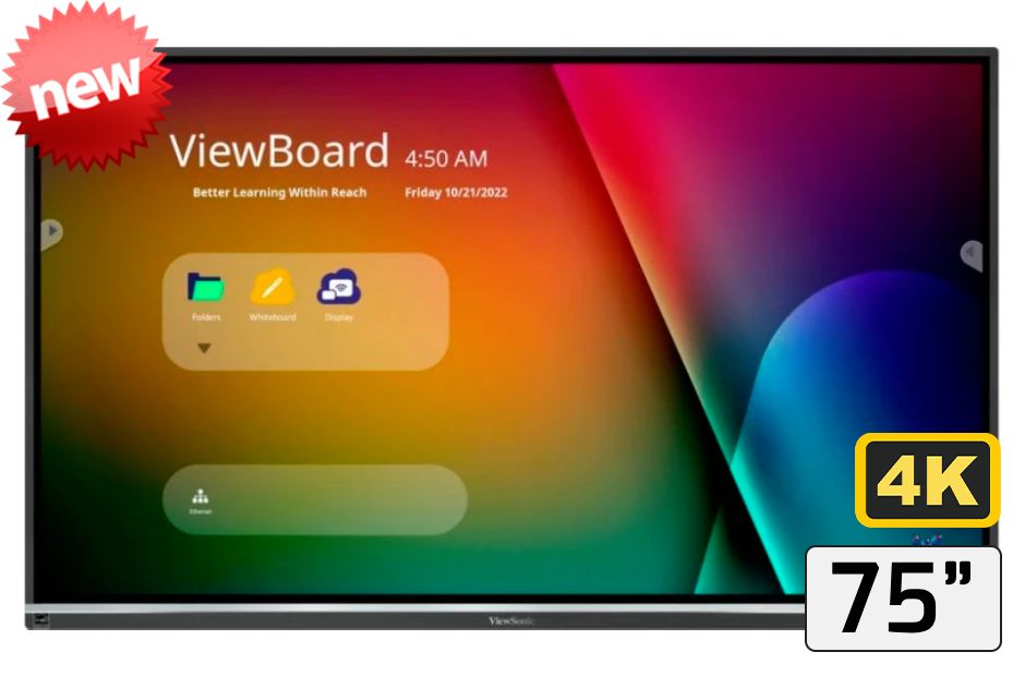 ViewSonic ViewBoard IFP7550-5F | Pantalla Interactiva 4K | 75&quot;