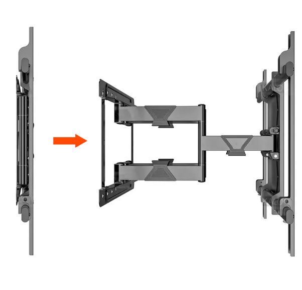 Rack Giratorio con Doble Brazo Articulado para Pantalla Interactiva | 65" a 120" | Hasta 120 Kg