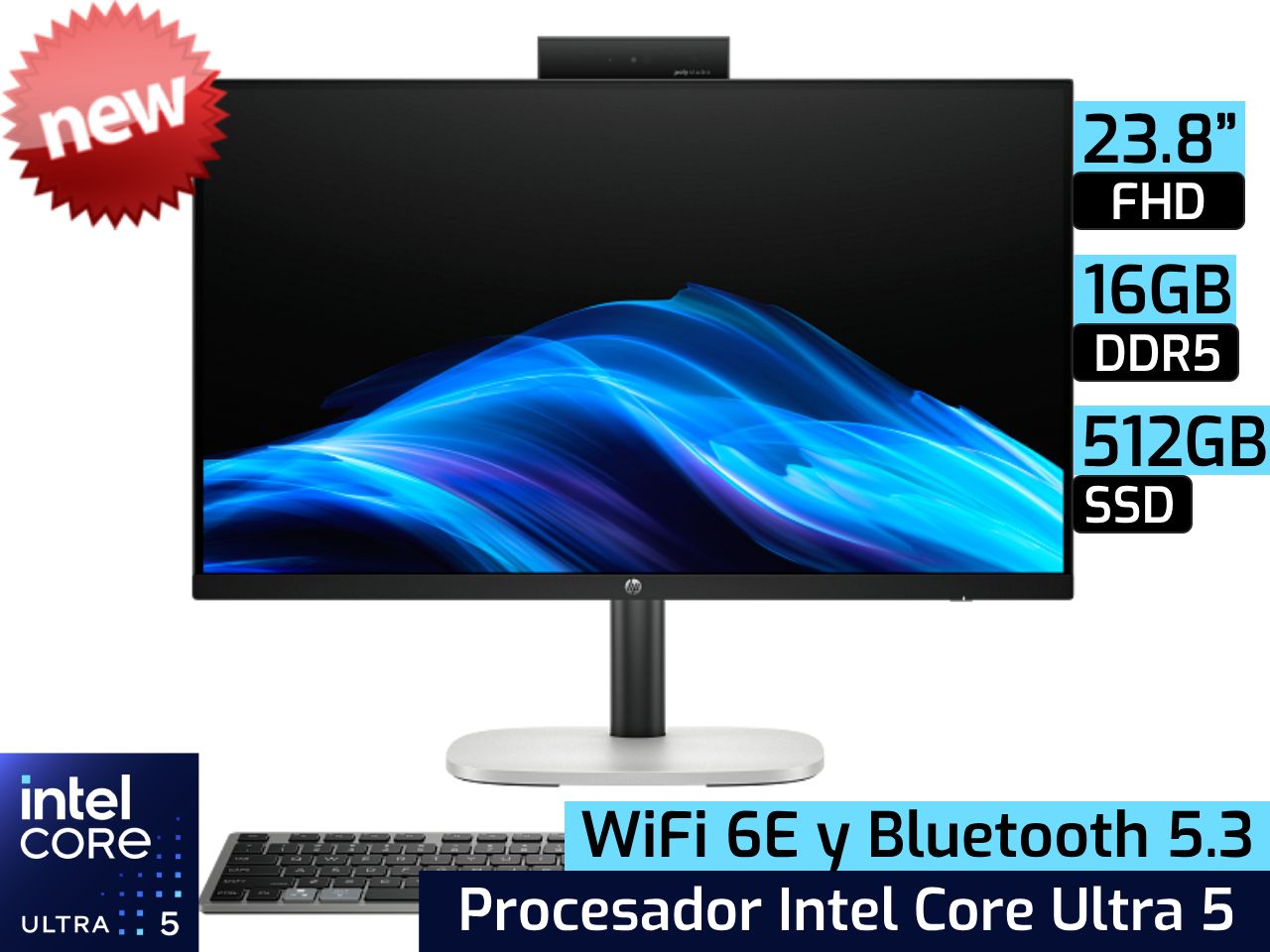 HP ProStudio 4 All In One G1i | 23.8&quot; - Intel Core Ultra 5 225U - 16GB - 512GB SSD
