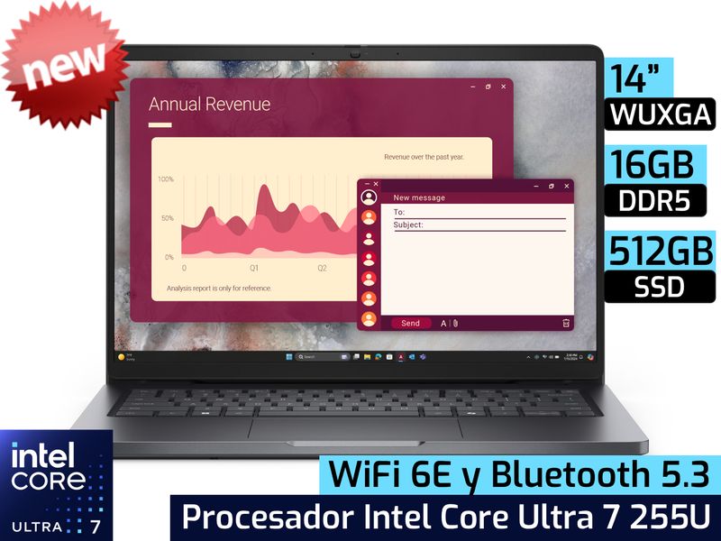 Dell Pro 14 | 14&quot; WUXGA - Intel Core Ultra 7 255U - 16GB DDR5 - 512GB SSD