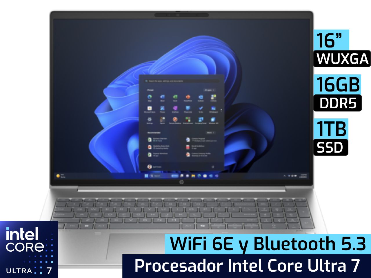 HP ProBook 460 G11 | 16" WUXGA - Intel Core Ultra 7 155U - 16GB DDR5 - 1TB SSD