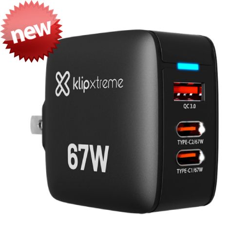 Klip Xtreme PowerWall 67 | Cargador de pared de 3 puertos