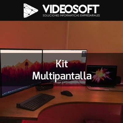 Kit Multipantalla | Monitores + Soporte + Travel Dock + Notebook Stand + Bluetooth Desktop