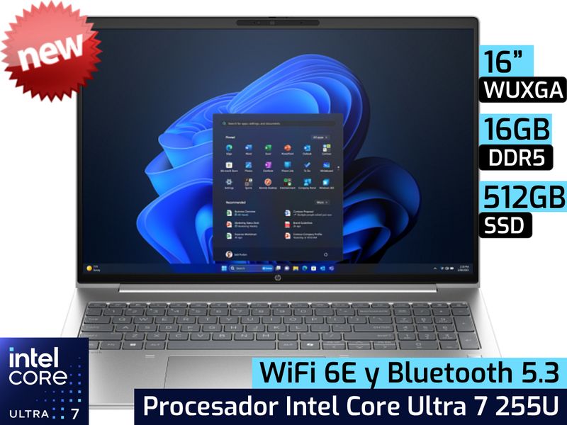 HP ProBook 4 G1i | 16" WUXGA - Intel Core Ultra 7 255U - 16GB DDR5 - 512GB SSD