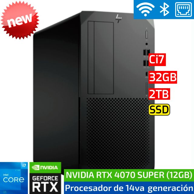 HP Z2 G9 Workstation | Ci7 14va - 32GB - 2TB SSD - NVIDIA RTX 4070 Super 12GB HP Z2 G9 Workstation | Ci7 14va - 32GB - 2TB SSD - NVIDIA RTX 4070 Super 12GB