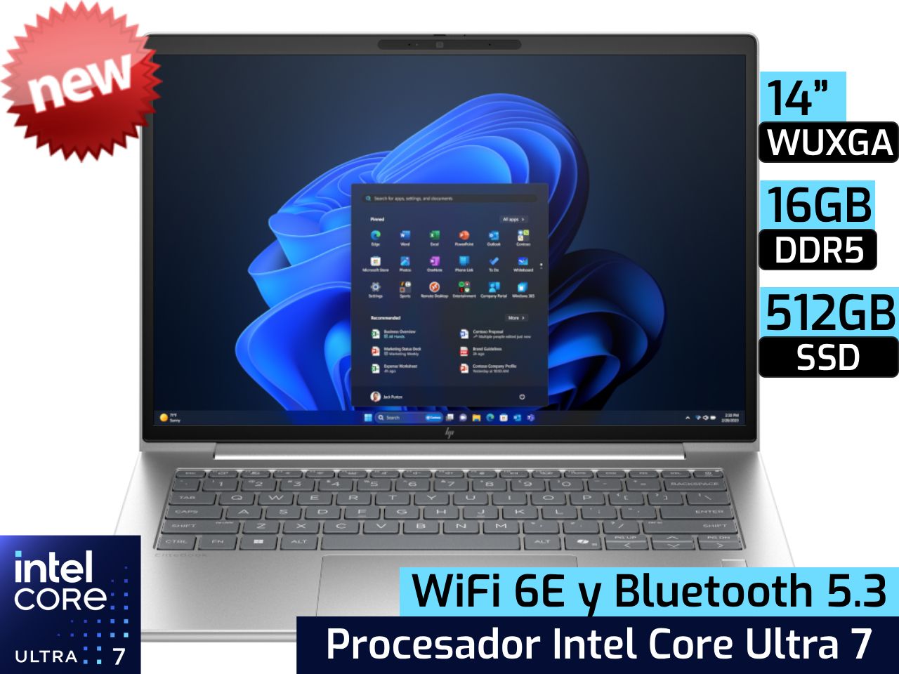 HP EliteBook 6 AIG1i | 14" WUXGA - Intel Core Ultra 7 255U - 16GB DDR5 - 512GB SSD