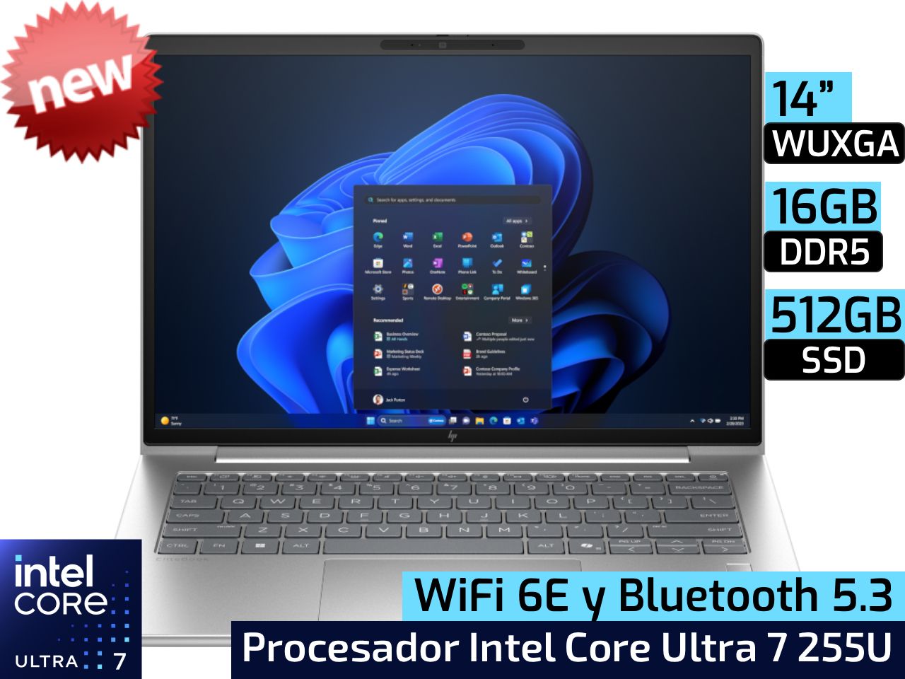 HP EliteBook 6 G1i | 14" WUXGA - Intel Core Ultra 7 255U - 16GB DDR5 - 512GB SSD