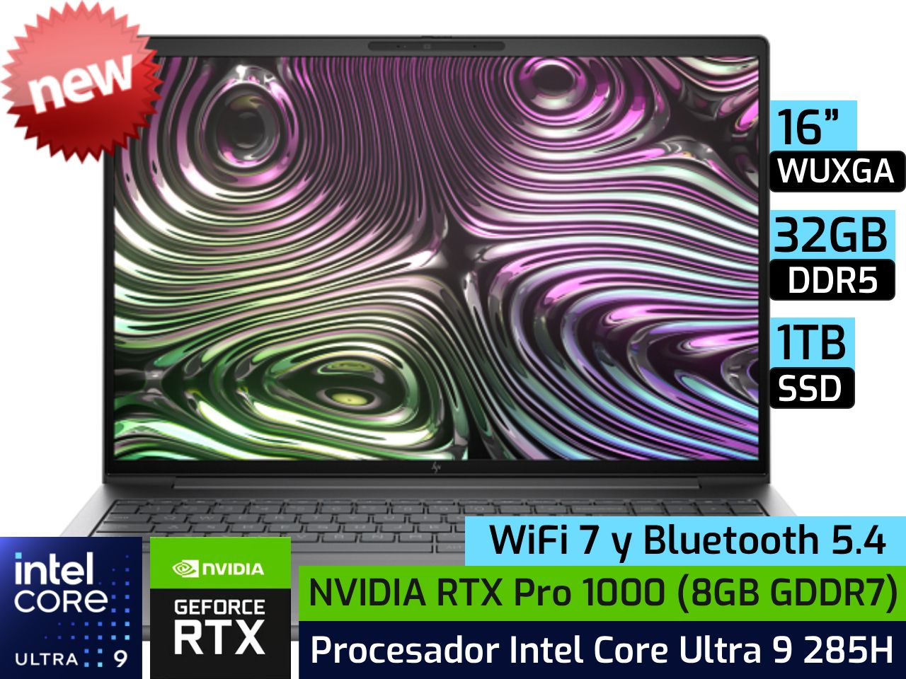 HP ZBook X G1i Workstation | 16" WUXGA - Intel Core Ultra 9 285H - 32GB DDR5 - 1TB SSD - NVIDIA RTX Pro 1000 8GB