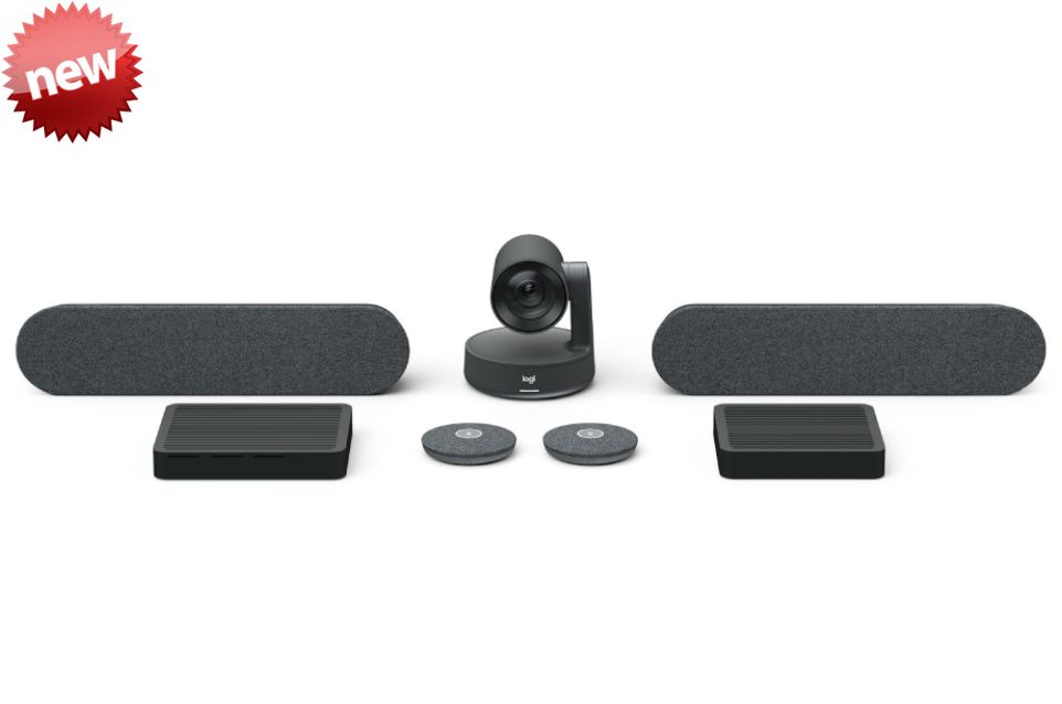 Logitech Rally Plus | Sistema de videoconferencia modular de alta gama para salas grandes y extra-grandes